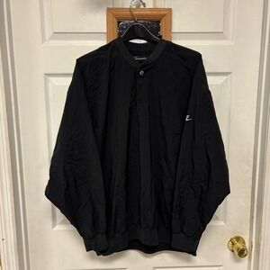 Nike Golf Pullover Windbreaker Jacket Mens XL Black Button Up Lightweight